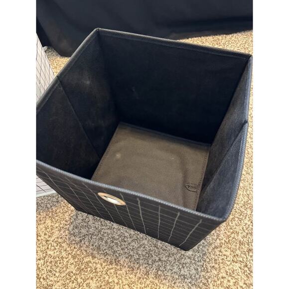 11" x 11" White and Black Grid Cube Storage Box Set - Picture 5 of 6